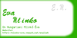 eva mlinko business card