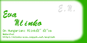 eva mlinko business card